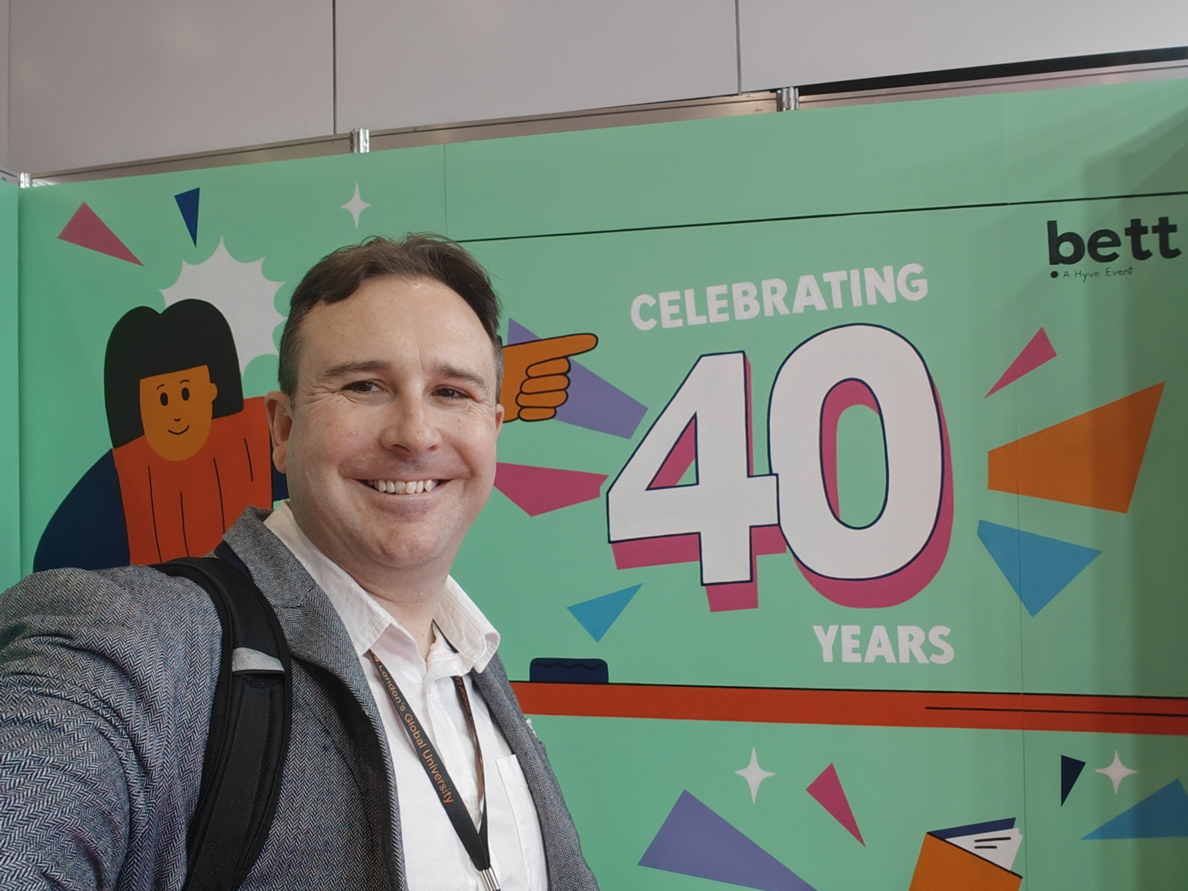 Richard Williams at Bett 2026 - the educational technology conference where the Microsoft AI Practitioner certification was issued